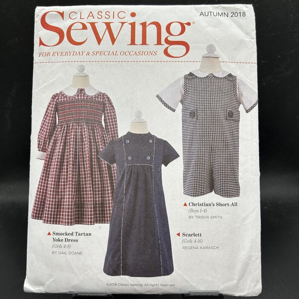 Classic Sewing “Autumn 2018” (Boys: 1-4, Girls: 4-16) Sewing Pattern Uncut FF
